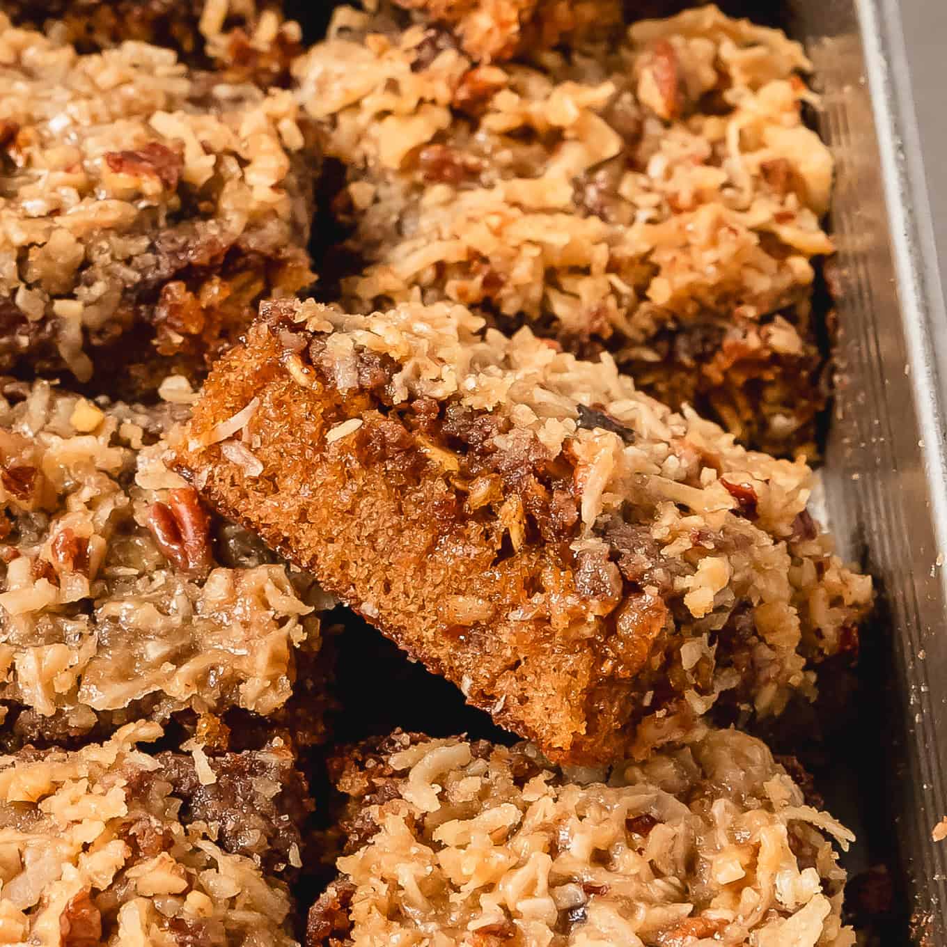 Easy Old Fashioned Oatmeal Cake with Decadent Coconut Pecan Topping